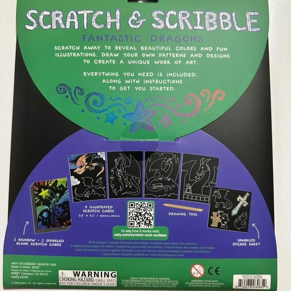 New OOLY Scratch & Scribble Fantastic‎ Dragons Scratch Art